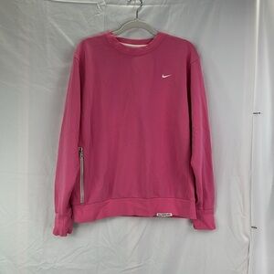 Nike Standard Issue Men's Pink Size M Dri-Fit Crew Basketball Top Zip Pocket
